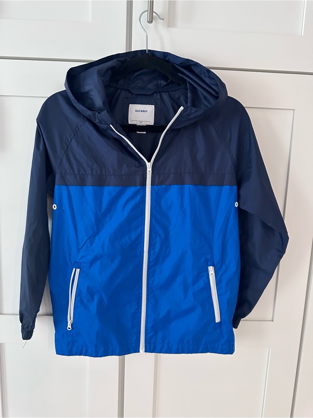 Old Navy Navy & Royal Blue Hooded Windbreaker Jacket